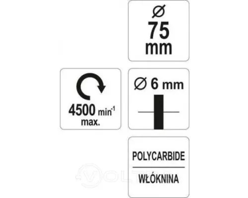  Круг зачистной 75мм со стержнем Yato YT-47801