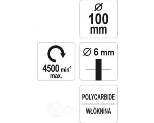  Круг зачистной 100мм со стержнем Yato YT-47802