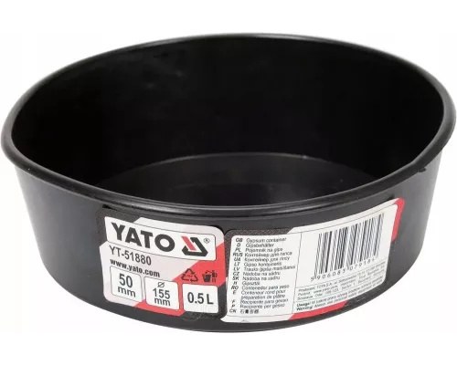 Емкость резиновая для замешивания гипса 0.5л Yato YT-51880 Емкость резиновая для замешивания гипса 0.5л Yato YT-51880