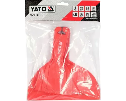Шпатели пластмассовые гибкие 6шт Yato YT-52740 Шпатели пластмассовые гибкие 6шт Yato YT-52740