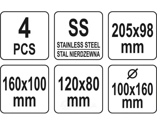  Скребки из нержавеющей стали 4шт Yato YT-52788