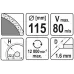 Круг алмазный 115x22.2x1.6мм (сплошной) Yato YT-59951