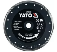 YT-59985 Алмазный диск для керамограниа 230мм, YATO, 5906083044571 (CN)