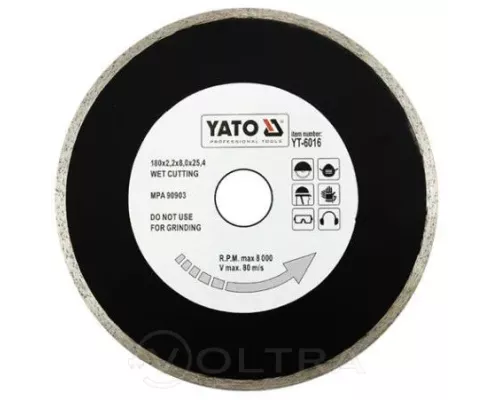 Круг алмазный 200x25,4мм (сплошной) Yato YT-6017 Круг алмазный 200x25,4мм (сплошной) Yato YT-6017