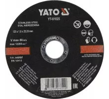 YT-61025 Круг отрезной по нержавеющей стали 125x1,0x22,2, YATO, 5906083932380 (CN)