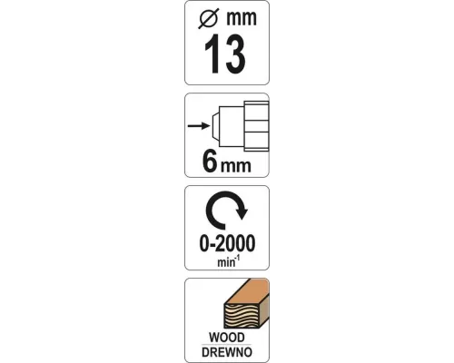  Шарошка металлическая для обработки древесины 13мм Yato YT-61704