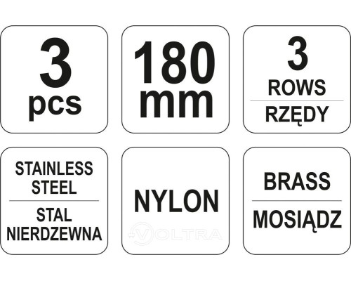  Щетки проволочные в наборе (3шт.) Yato YT-6351