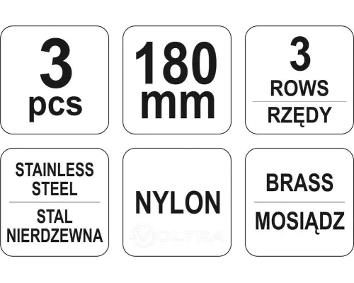 Щетки проволочные в наборе (3шт.) Yato YT-6351 Щетки проволочные в наборе (3шт.) Yato YT-6351