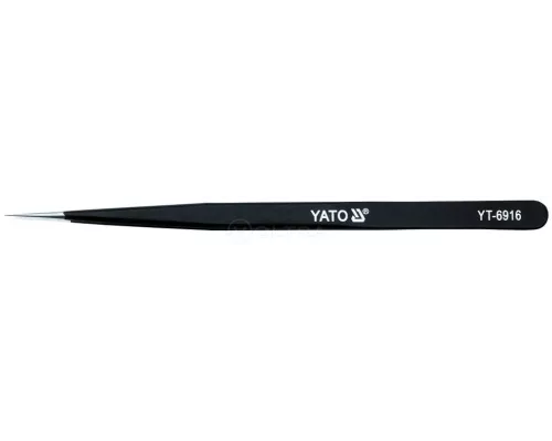  Пинцет прямой антистатик 140мм HRC40 Yato YT-6916
