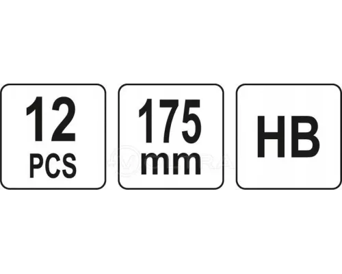  Карандаш столярный HB 12шт Yato YT-692612