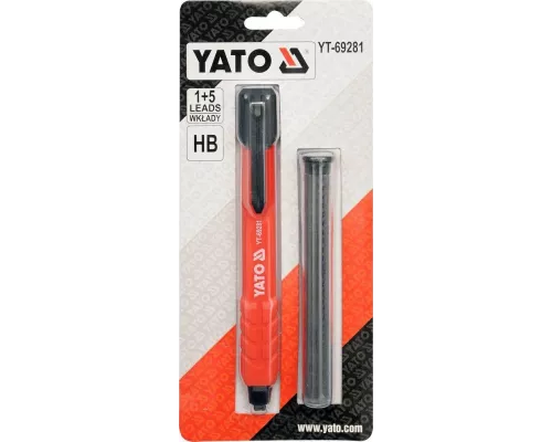 Автокарандаш для столляра/каменщика + 5 стержней Yato YT-69281 Автокарандаш для столляра/каменщика + 5 стержней Yato YT-69281