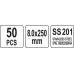  Стяжки (хомуты) стальные 8.0х250мм 50шт Yato YT-70581