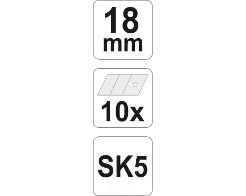 Лезвия запасные 18мм (10шт) SK5 Yato YT-7529 Лезвия запасные 18мм (10шт) SK5 Yato YT-7529