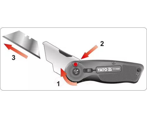  Нож с выдвижным трапецевидным лезвием 61x33x0.5мм SK5, Al Yato YT-76060