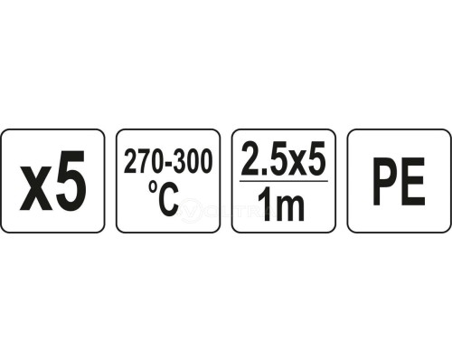  Прутки для сварки пластмассы PE 2.5х5мм 1м 5шт Yato YT-82304