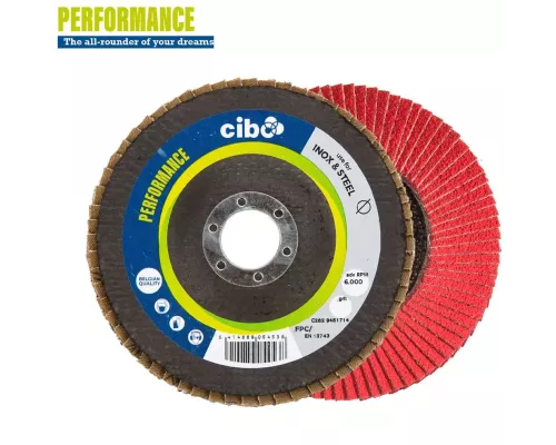 FPC Conical Ceramic P40 grit Flap Disc 125mm dia x 22mm FPC Conical Ceramic P40 grit Flap Disc 125mm dia x 22mm