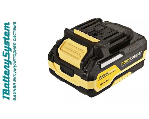 HBP2004 аккумулятор Hanskonner 18 В, 1BatterySystem, 4.0 Ач, USB-разъем