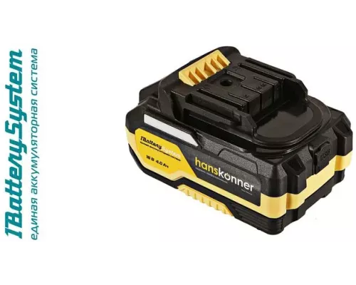 HBP2004 аккумулятор Hanskonner 18 В, 1BatterySystem, 4.0 Ач, USB-разъем