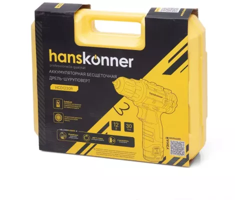Аккумуляторный шуруповерт Hanskonner HCD1230R