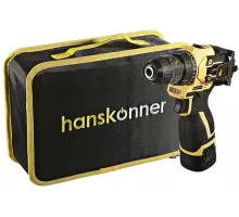 HCD1645BLC Дрель аккумуляторная б/щ Hanskonner, 14,4В, 45Нм, 2х2.0Ач, патрон 10мм, сумка-кейс