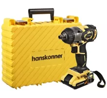 HCD18350S Гайковерт ударн б/щ HANSKONNER, 18В, Unibattery,350Нм,1/2",3скор,2x2.4Ач,кейс,