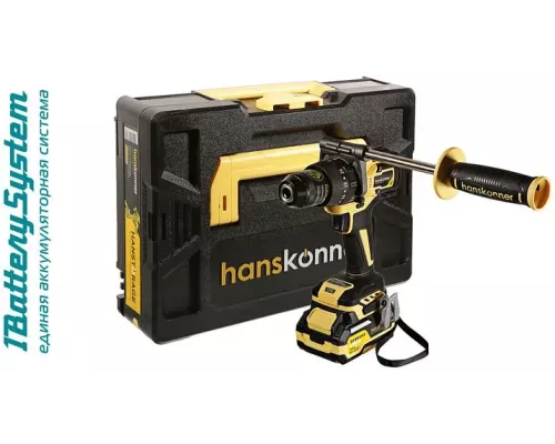 HCD20165PRO Аккумуляторный шуруповерт Hanskonner 1BatterySystem