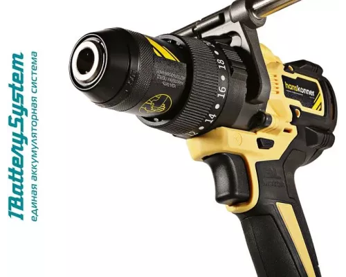 HCD20165PRO Аккумуляторный шуруповерт Hanskonner 1BatterySystem