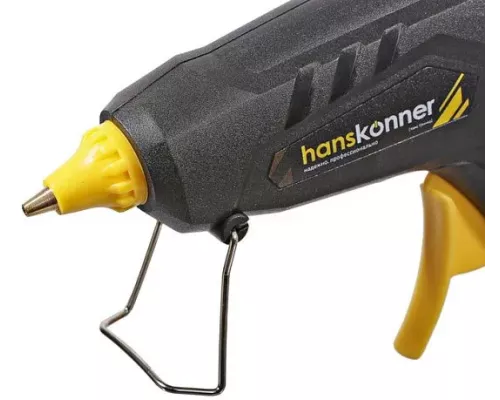 Пистолет клеевой 60 Вт, 2 сменных сопла, 4 стержня Hanskonner