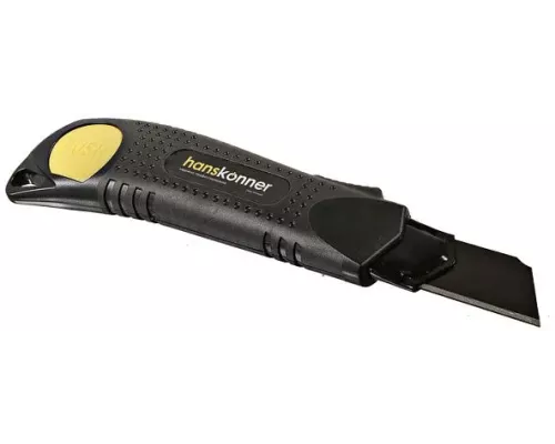 Нож 25мм, обрезиненный корпус, лезвие SK2 0.7мм, Hanskonner