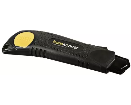 Нож 25мм, обрезиненный корпус, лезвие SK2 0.7мм, Hanskonner