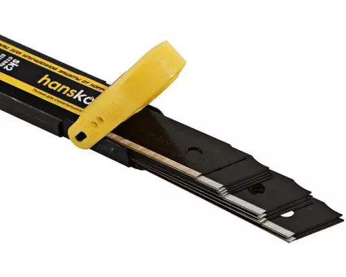 Лезвия 18мм, 10шт, оксидированные, SK2 сталь, толщина 0.7мм, Hanskonner