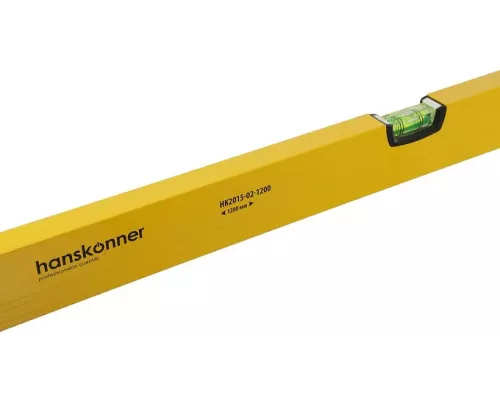 Уровень 1200 мм, фрезеров., 3 глазка (1 зеркальн.), точн. 0.5мм/м, Hanskonner