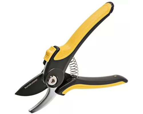 Секатор ручной, 180 мм, верхнее лезвие с тефлоновым покрытием, Hanskonner