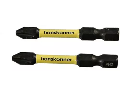 Биты PH2x50мм, ImpactPower, торсионные, 2шт, Hanskonner Биты PH2x50мм, ImpactPower, торсионные, 2шт, Hanskonner