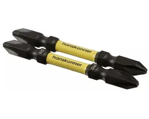 Биты PH2x65мм, ImpactPower, двусторон., торсионные, 2шт, Hanskonne Биты PH2x65мм, ImpactPower, двусторон., торсионные, 2шт, Hanskonne