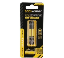 Биты PH2PZ2x65мм, ImpactPower, двуст., торсионные, 2шт, Hanskonner