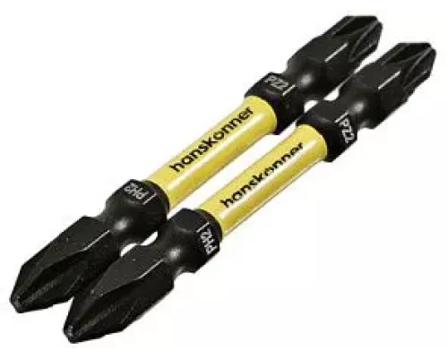 Биты PH2PZ2x65мм, ImpactPower, двуст., торсионные, 2шт, Hanskonner Биты PH2PZ2x65мм, ImpactPower, двуст., торсионные, 2шт, Hanskonner