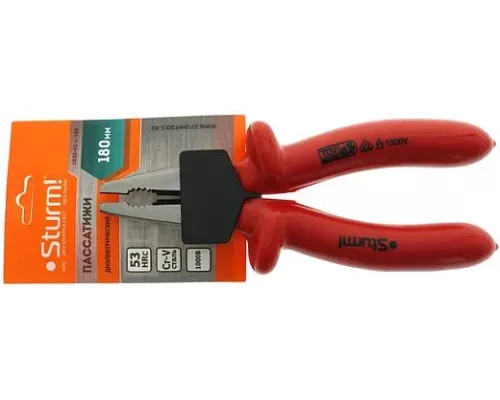 Пассатижи, 180мм, диэлектрические рукоятки, Sturm!