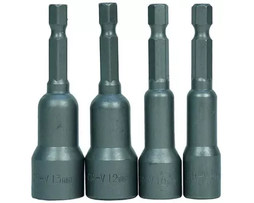Набор бит для кровельных саморезов, 4 шт, 8, 10, 12, 13 x  65мм, магнитные, CrV, Sturm!
