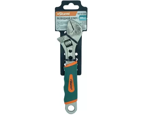 Разводной ключ, 200 мм, никелированный, Sturm!