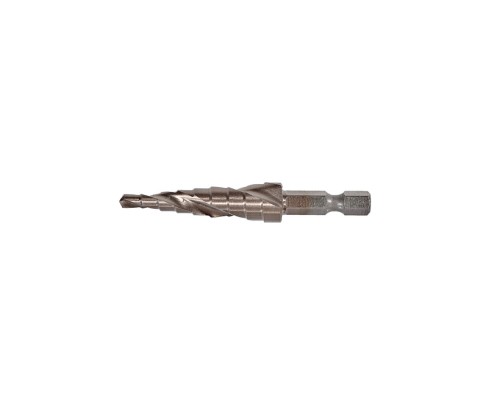 Сверло ступенчатое по металлу 4-12мм шаг 1мм Р6М5+COBALT, спираль Sturm! Сверло ступенчатое по металлу 4-12мм шаг 1мм Р6М5+COBALT, спираль Sturm!