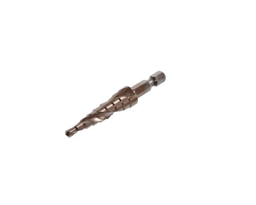 Сверло ступенчатое по металлу 4-12мм шаг 1мм Р6М5+COBALT, спираль Sturm! Сверло ступенчатое по металлу 4-12мм шаг 1мм Р6М5+COBALT, спираль Sturm!