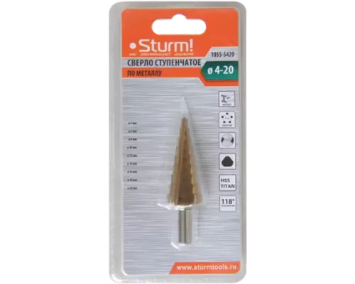 Сверло ступенчатое Sturm! 1055-S420