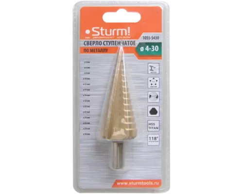 Сверло ступенчатое Sturm! 1055-S430