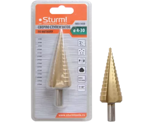 Сверло ступенчатое Sturm! 1055-S430
