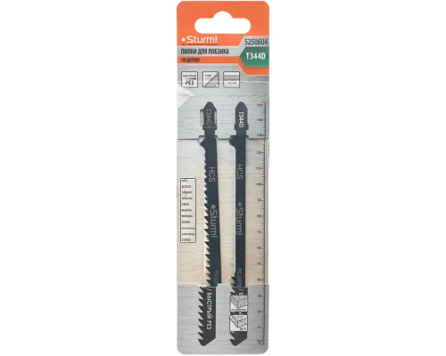 Пилки для лобзика по дереву T344D, 2 шт, 152х126мм, шаг зуба 4мм, быстрый рез, HCS, Sturm!