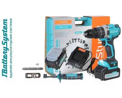 Аккумуляторный шуруповерт Sturm! CD2080I 1BatterySystem