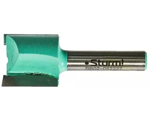 RB02-082222 Фреза пазовая прямая с двойным лезвием DxHxL 22x22x57 мм, хв.8 Sturm!