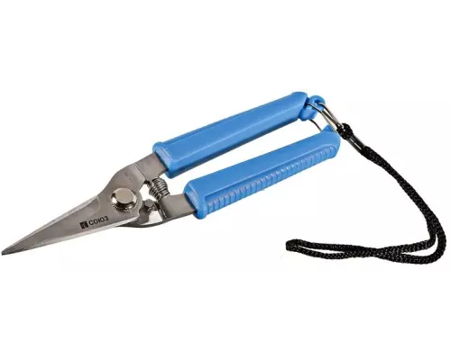 Секатор ручной, 160 мм, пластиковая ручка, толщина лезвия 4 мм, ремешок на руку, СОЮЗ