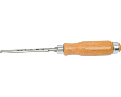 Плоская стамеска Narex с деревянной светлой ручкой 8 мм 810108